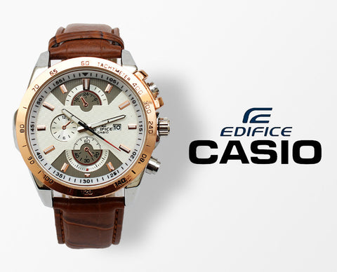 Edifice Brown Belt Wrist Watch