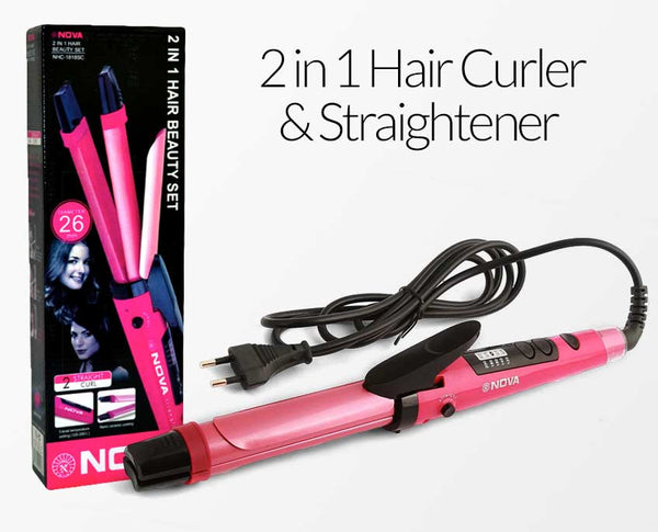 Nova 2 in 1 Hair Curler & Straightener