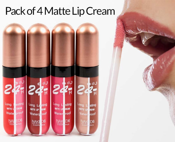 Pack of 4 (2 in 1) Matte Lip Cream
