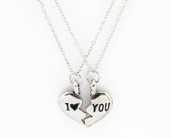I Love You Matching Hearts Pendant