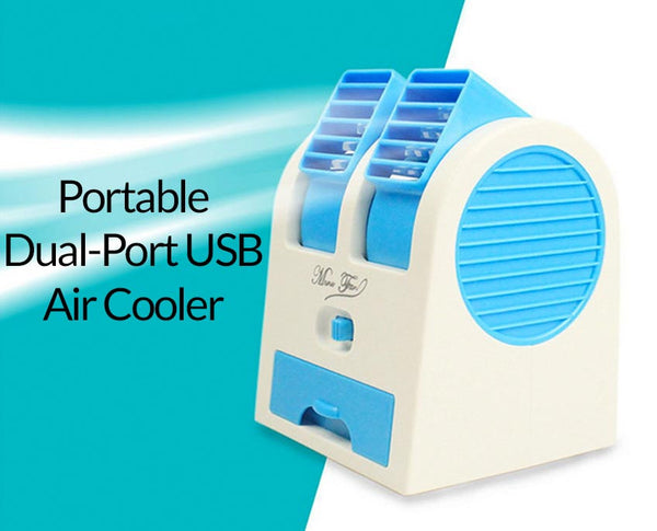 Portable Dual-Port USB Air Cooler Fan
