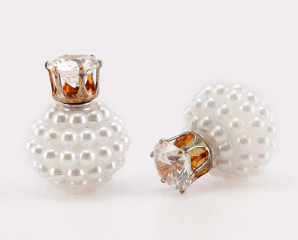 Pearl Beads Double Stud Earrings